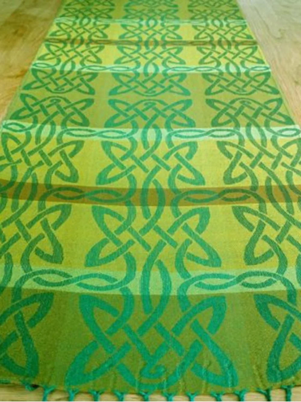 Wool Silk Achill - Celtic Pashmina Scarf Green